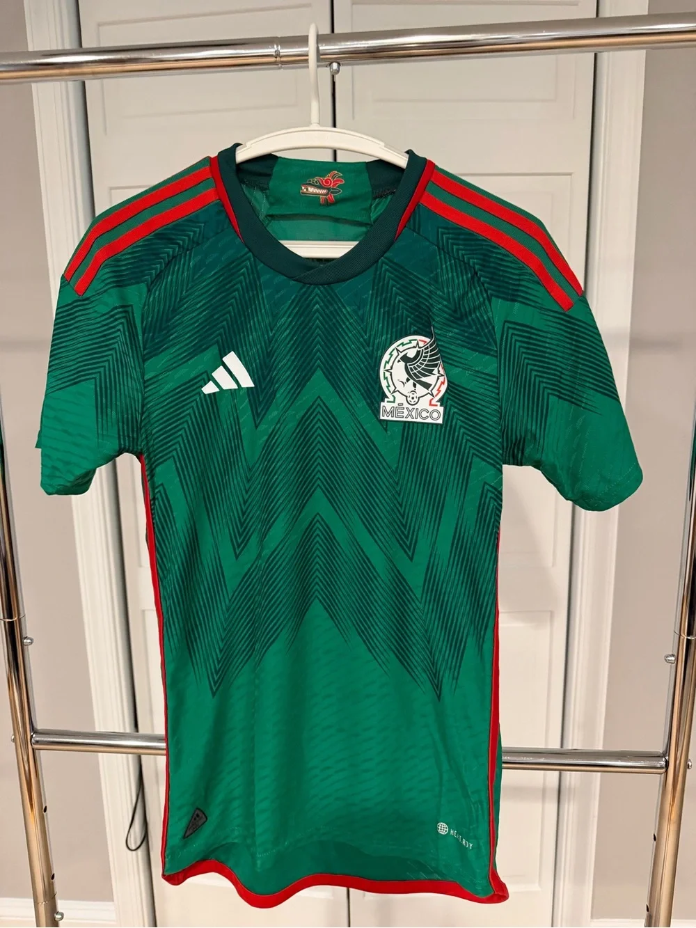 Adidas Mexico Green Soccer Jersey with Red Accent Crest